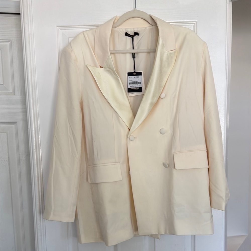 Saturday Club Cream Double-Breasted Blazer (new!)